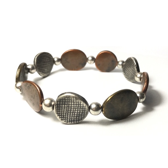 Rustic Metal Bracelet - Bronze / Stainless Steel - Picture 3 of 4